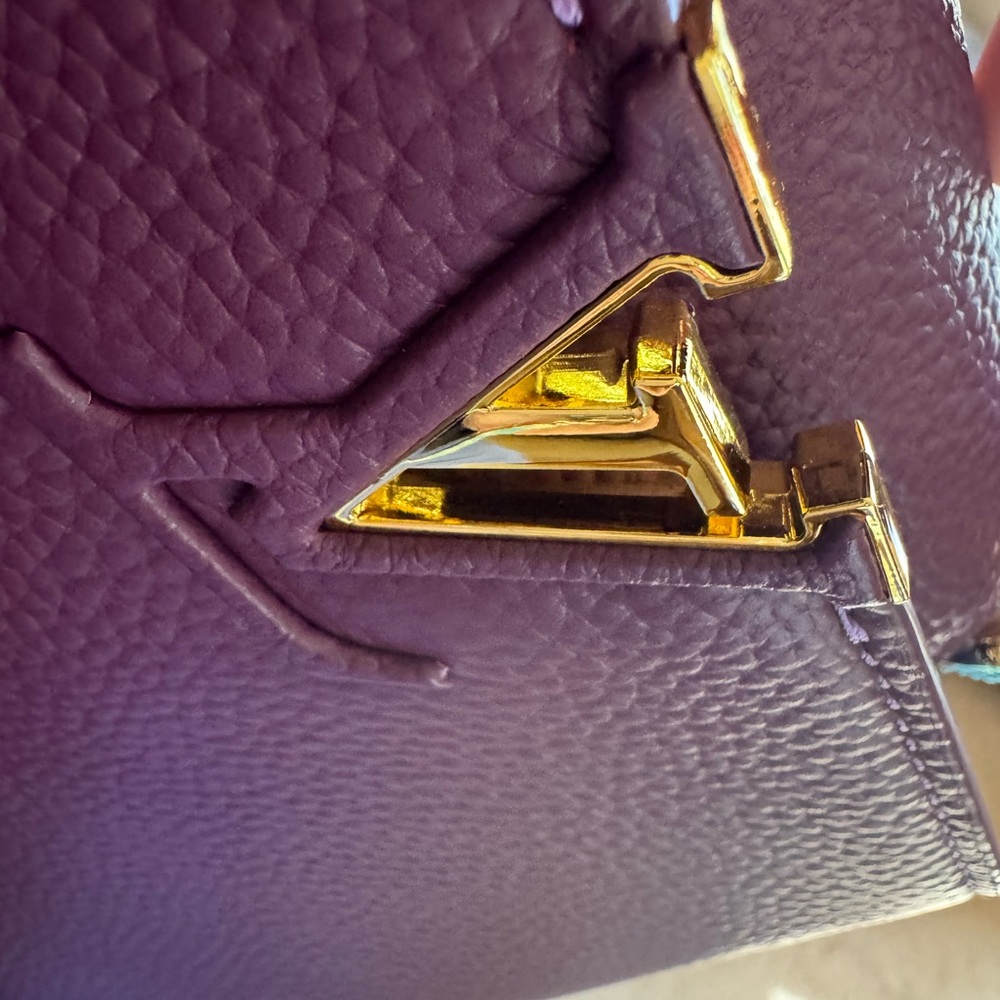 Louis Vuitton style  Plum Capucine Crossbody Bag in leather with dust bag - Picture 8 of 8